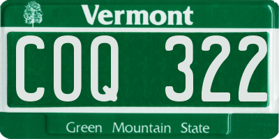 VT license plate COQ322