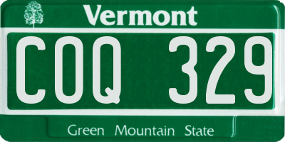 VT license plate COQ329