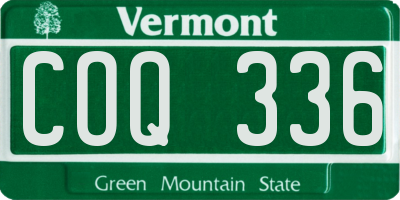 VT license plate COQ336