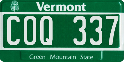 VT license plate COQ337