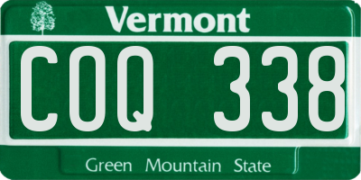 VT license plate COQ338