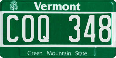 VT license plate COQ348