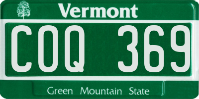 VT license plate COQ369