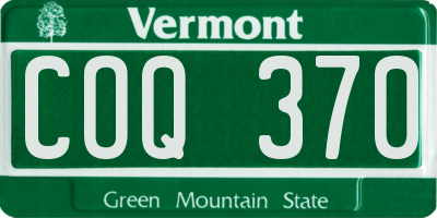 VT license plate COQ370