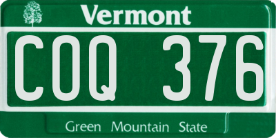 VT license plate COQ376