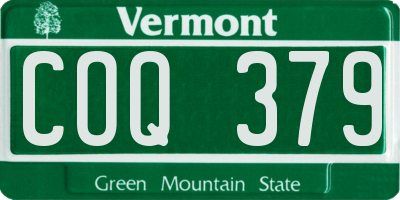 VT license plate COQ379