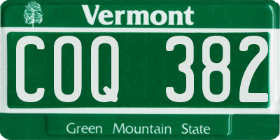 VT license plate COQ382