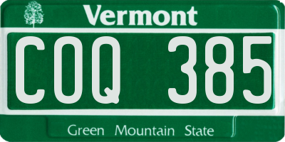 VT license plate COQ385
