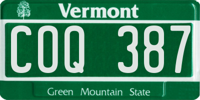 VT license plate COQ387