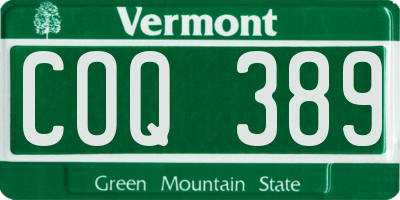 VT license plate COQ389