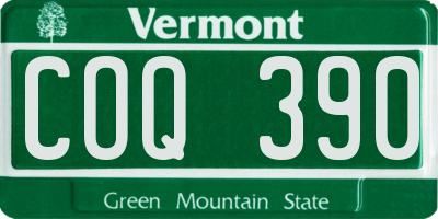 VT license plate COQ390