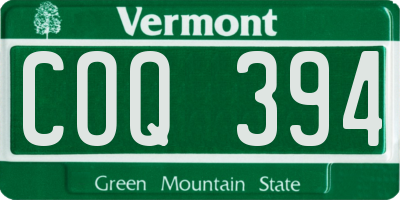 VT license plate COQ394