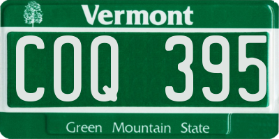 VT license plate COQ395