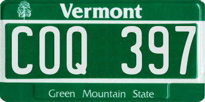 VT license plate COQ397