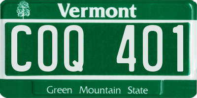 VT license plate COQ401