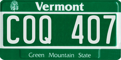 VT license plate COQ407