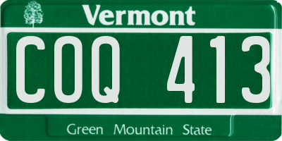VT license plate COQ413