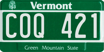 VT license plate COQ421