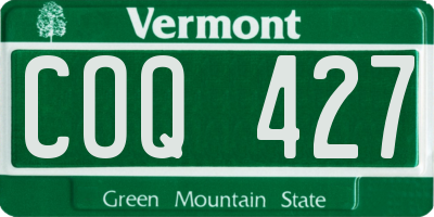 VT license plate COQ427