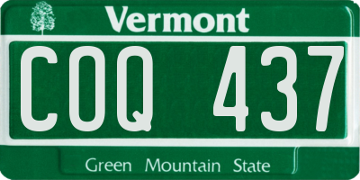 VT license plate COQ437
