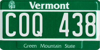 VT license plate COQ438