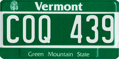 VT license plate COQ439