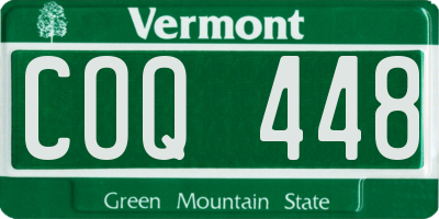 VT license plate COQ448
