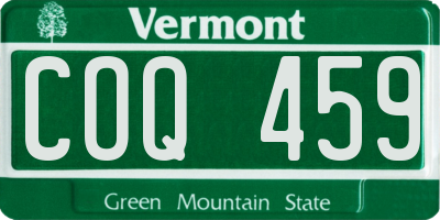 VT license plate COQ459
