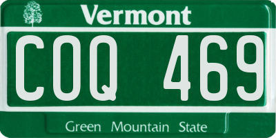 VT license plate COQ469