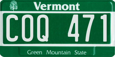 VT license plate COQ471