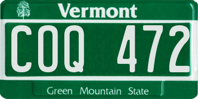 VT license plate COQ472