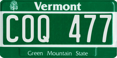 VT license plate COQ477