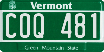 VT license plate COQ481
