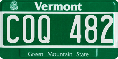 VT license plate COQ482