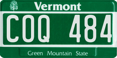 VT license plate COQ484