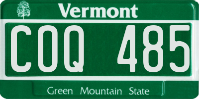 VT license plate COQ485