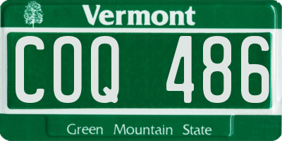 VT license plate COQ486