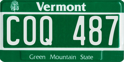 VT license plate COQ487