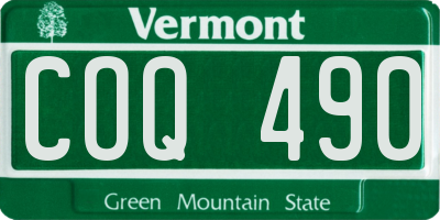 VT license plate COQ490