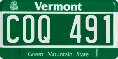 VT license plate COQ491
