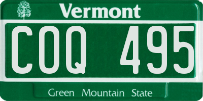 VT license plate COQ495
