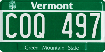 VT license plate COQ497