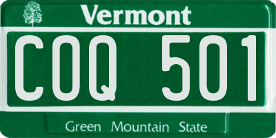 VT license plate COQ501