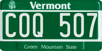 VT license plate COQ507