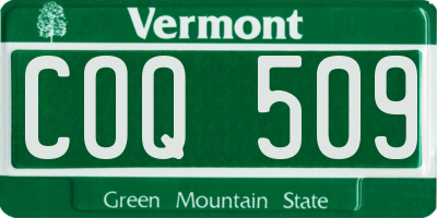VT license plate COQ509