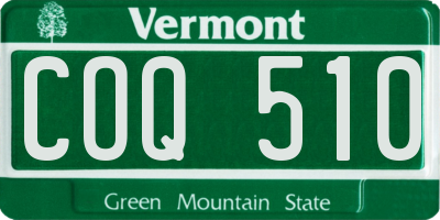 VT license plate COQ510
