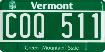VT license plate COQ511
