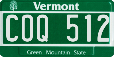 VT license plate COQ512