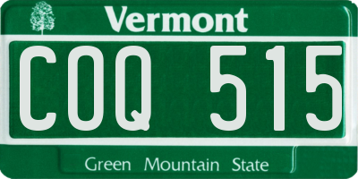 VT license plate COQ515