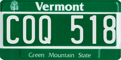 VT license plate COQ518